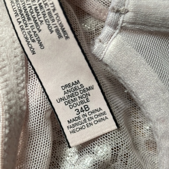 Victoria's Secret Floral Lace Turtleneck Underlined Bra Blush Pink 34B #0096 - Picture 5 of 6